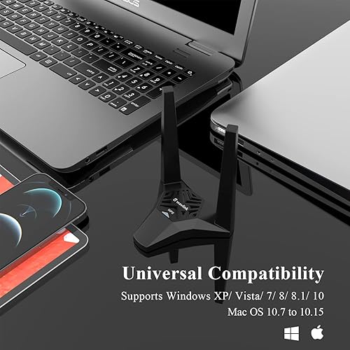 Miniatura 8 de WAVLINK Adaptador WiFi USB3.0, adaptador de red inalámbrica AC1300Mbps para PC de escritorio, doble banda 5GHz+2.4GHz WLAN con alta ganancia 2X 3dBi