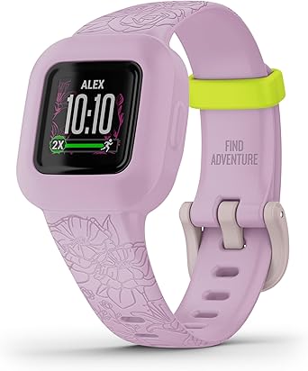 Garmin vivofit jr. 3, Fitness Tracker for Kids, Includes Interactive App Experience, Swim-Friendly, Up to 1-Year Battery Life, Lilac Floral