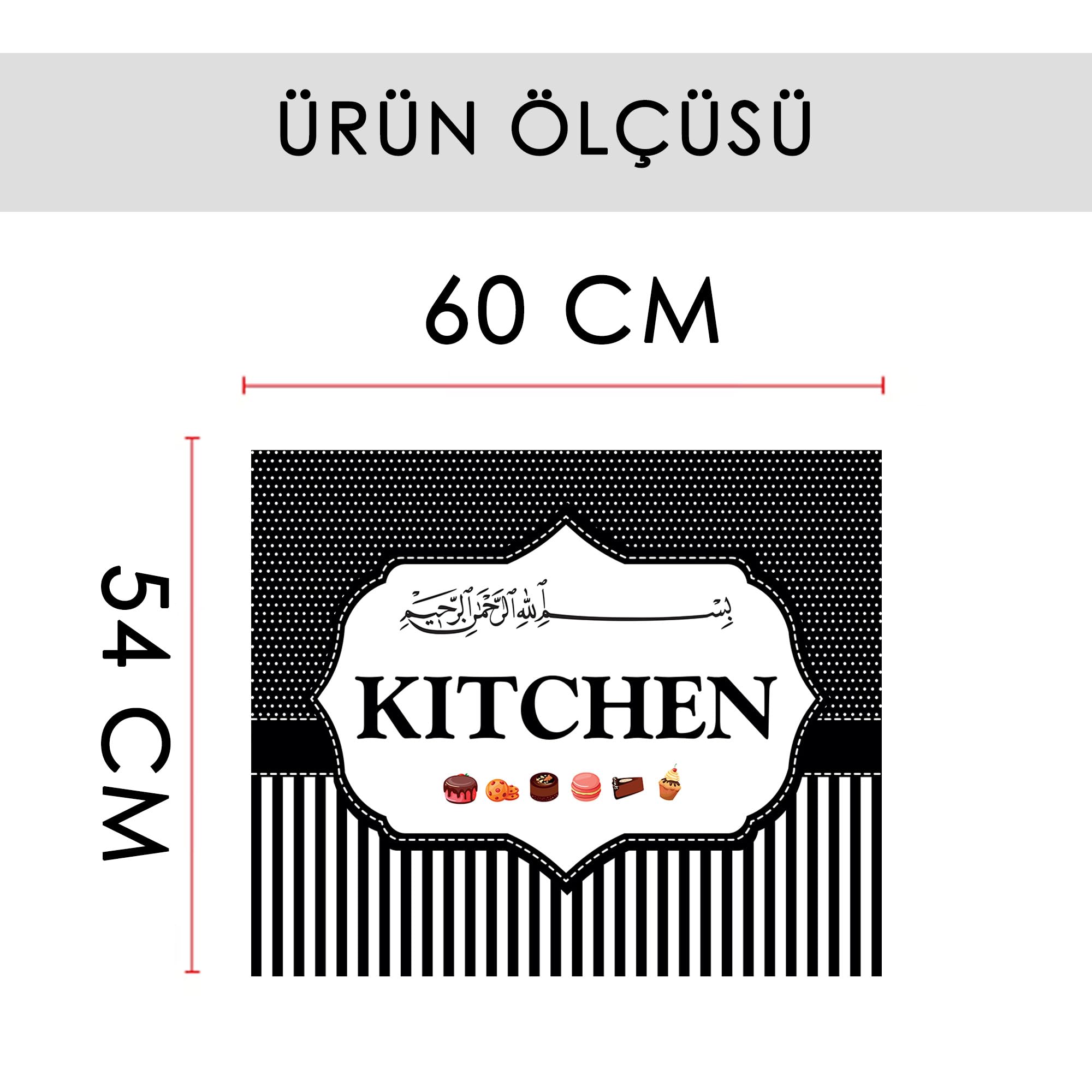 TilkiDünyası Mutfak Ocağı Arkası Kitchen Duvar Sticker - 60x54 cm