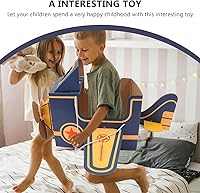 Vista 4 de SAFIGLE Avión de cartón portátil para niños: disfraz de avión para niños, avión de papel DIY con ventilador giratorio, coche de cartón, divertido