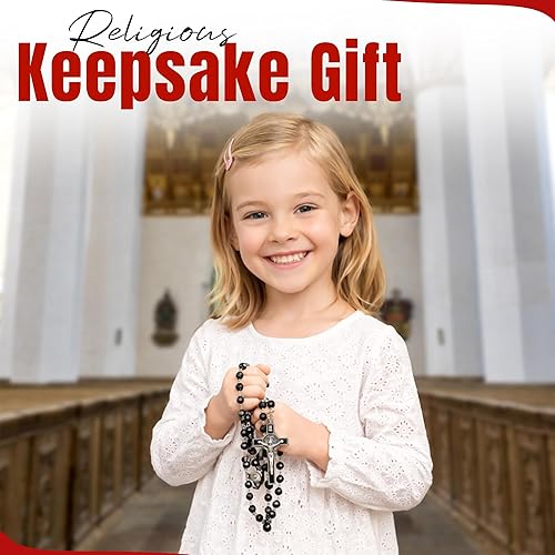 Miniatura 7 de Rosario italiano con bendición apostólica del Papa León XIV  Collar católico de cuentas grandes para espejo de coche, Primera Comunión, regalo de