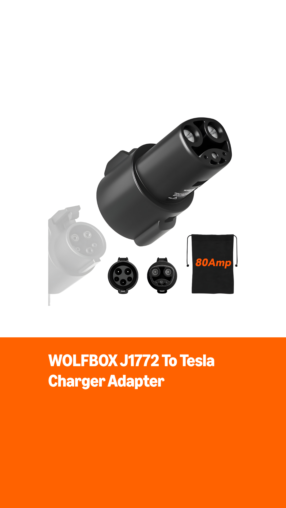 Amazon.com: WOLFBOX 2024 J1772 to Tesla Charger Adapter, Max 80Amp