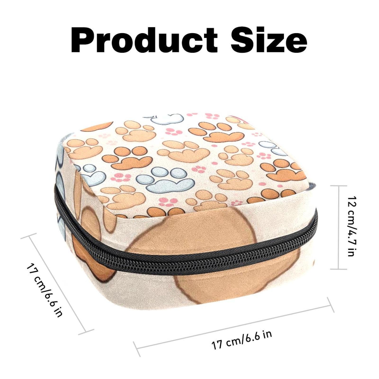 Sanitary Pads Bags, Cat Paws Menstrual Cup Pouch Nursing Pad Holder, First Period Kit Bags for Teen Girls Women Ladies