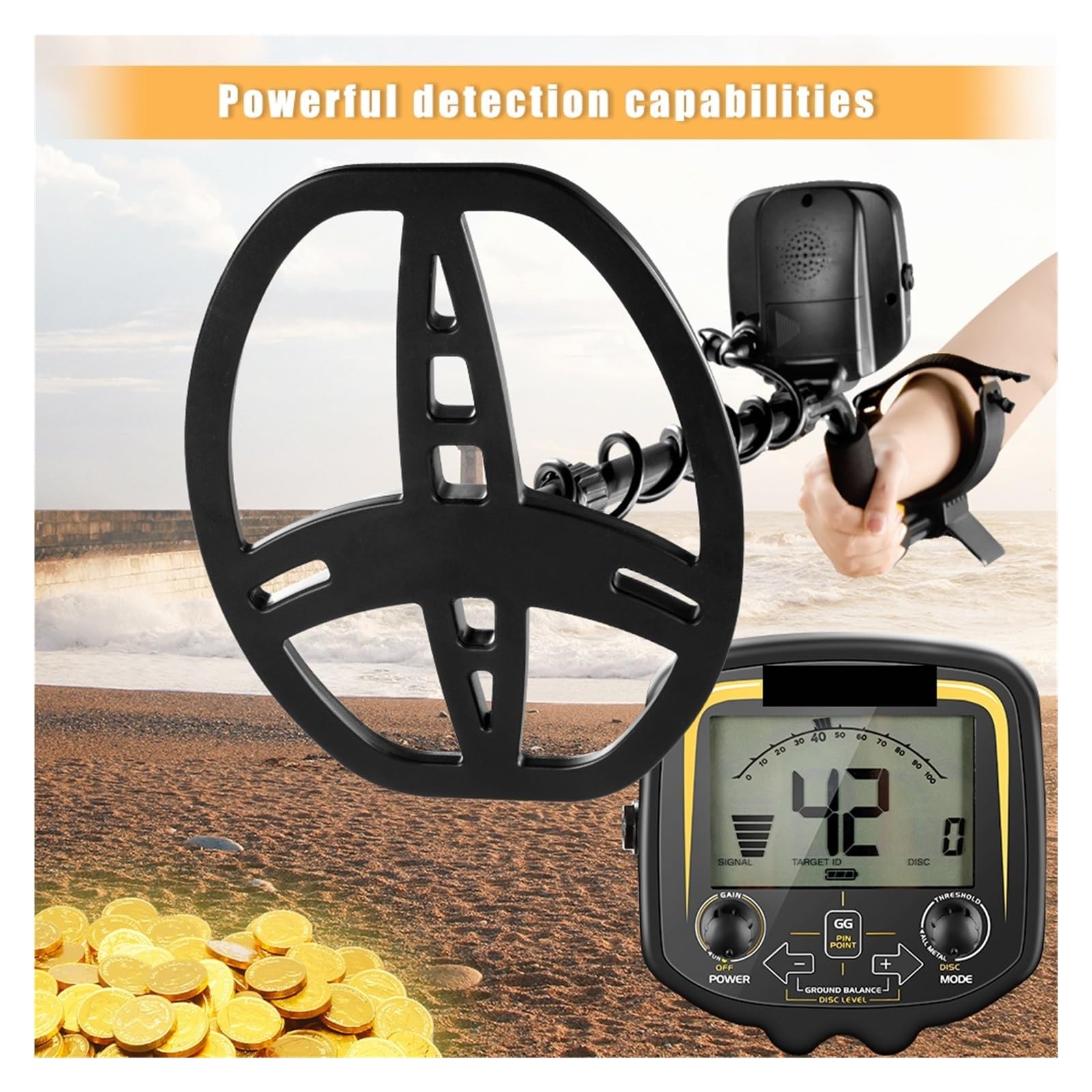Wykrywacz Metali, Wykrywacz złota TX-850 Wysokowydajny podziemny poszukiwacz skarbów Wyświetlacz LCD Super stabilne tryby