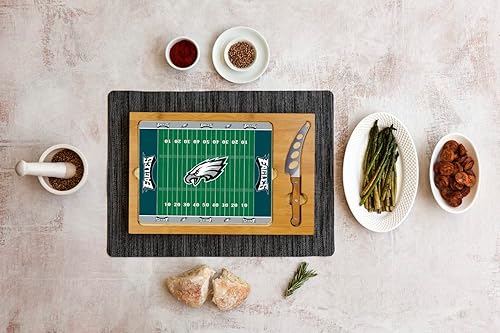Miniatura 2 de PICNIC TIME NFL Football Field Icon Glass Top Cutting Board & Knife Set, (Parawood & Bamboo)