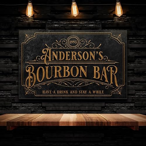 Letrero personalizado de bar de Bourbon  Vintage-Reserve - Letrero de decoración de bar de bourbon personalizado para bares caseros, habitaciones de