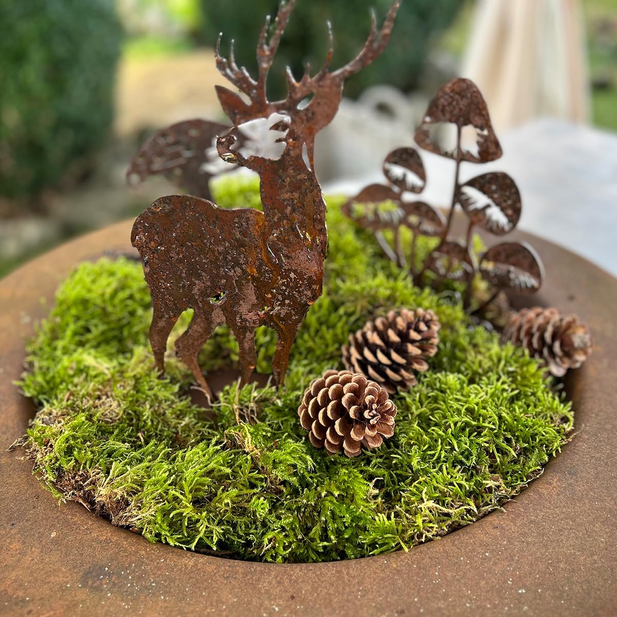 Hirsch Edelrost- Höhe 30cm - Rostoptik Cortenstahl 2mm - Gartendeko Rost, Garten, Terrasse