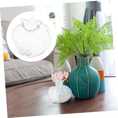 Miniatura 9 de VOSAREA Florero de granada con vela pequeña, florero de un solo tallo para floreros, estante transparente, florero, florero, florero, ramos