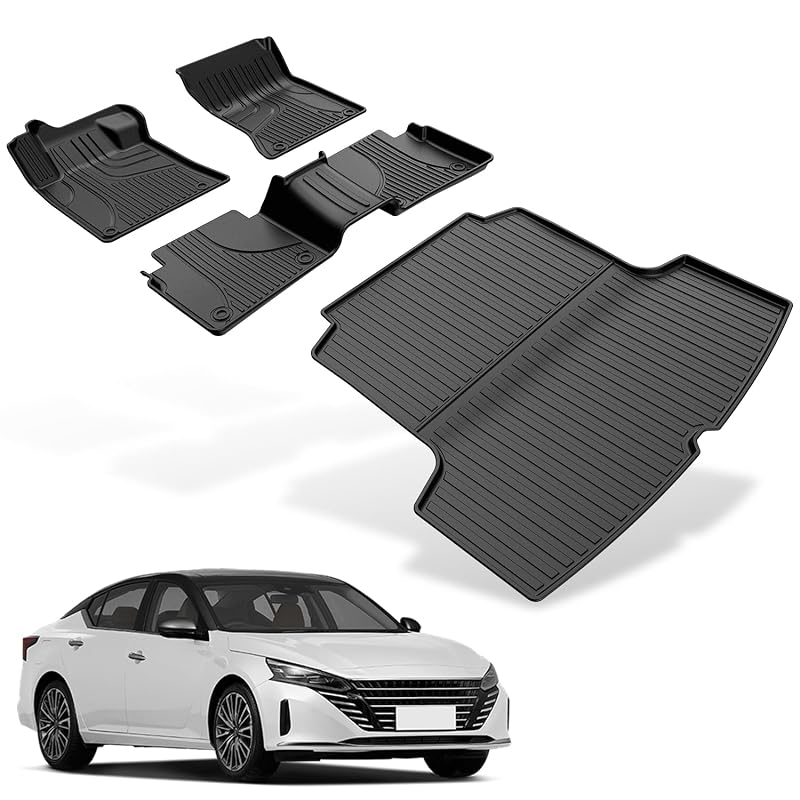 Conjunto de tapetes e tapete para porta-malas AOMSAZTO para Nissan Altima 2019–2026, TPE preto