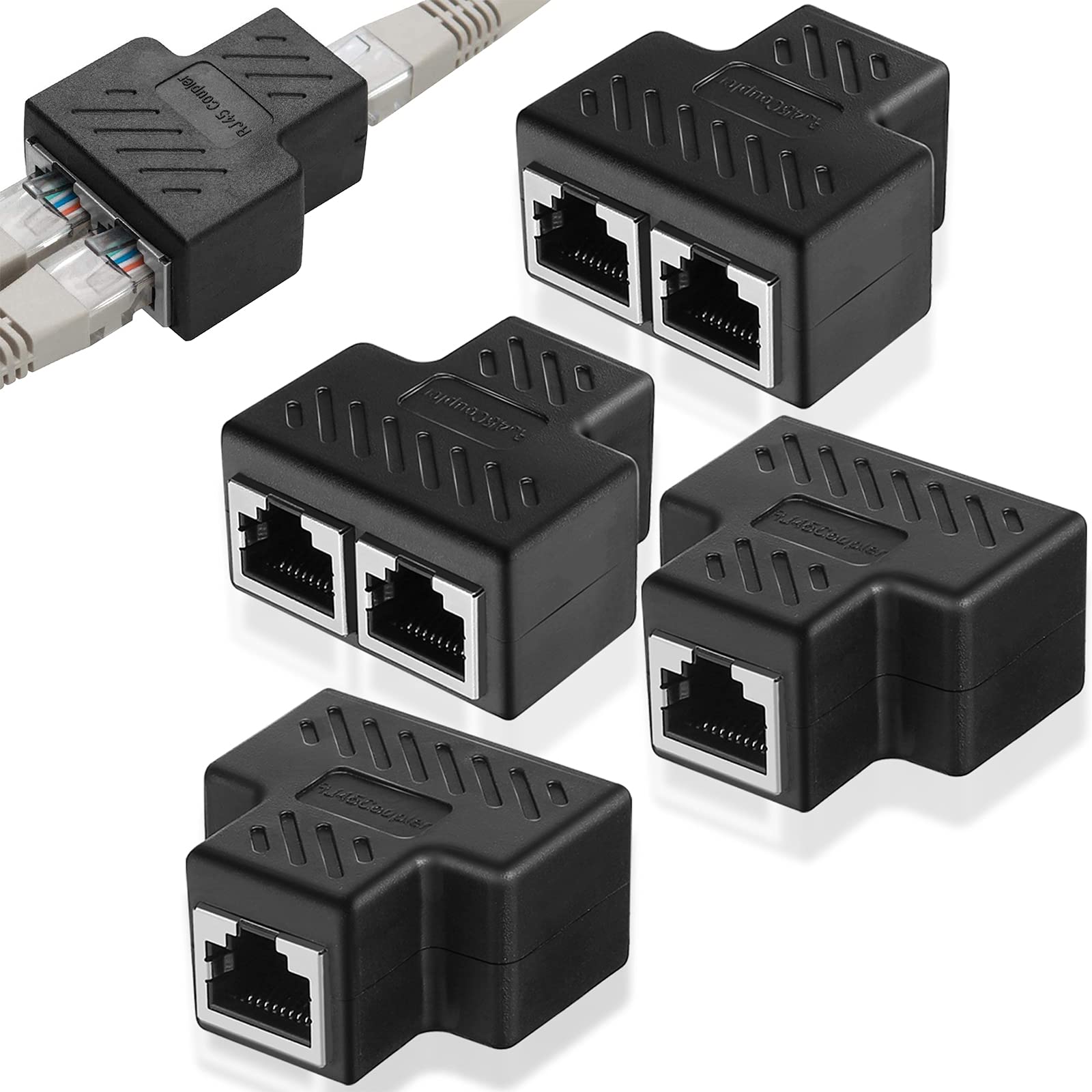 Buy 4PCS RJ45 Splitter Connectors, 1 to 2 Network Adapter LAN