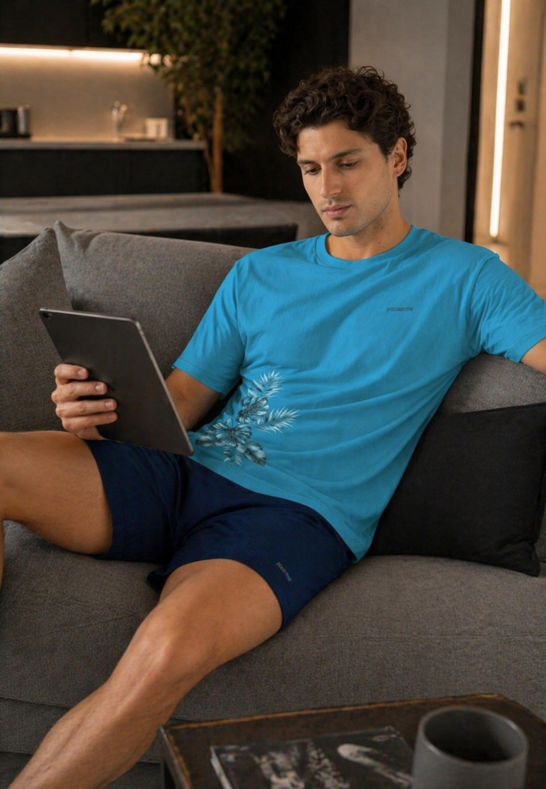 Intimitaly YM - Pigiama Corto Uomo Estivo, Cotone Leggero, Maglia e Pantalone, Comfort-Fit, Traspirante