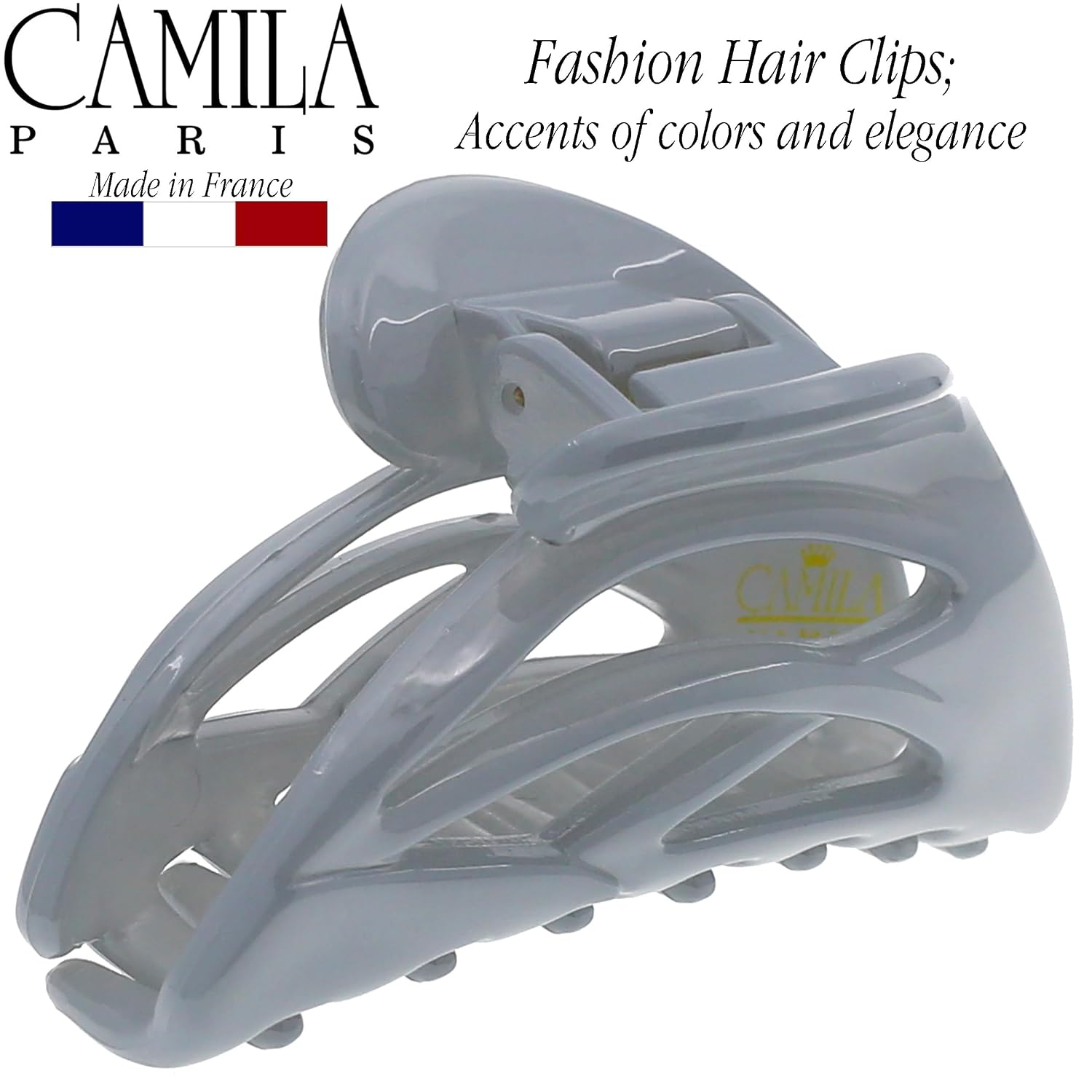Camila Paris CP3433 French Hair Clip for Women, Small Dolphin Gray, Girls Hair Claw Clips Jaw Fashion Durable and Styling Hair Accessories for Women, Strong Hold No Slip Grip Made in France image 5