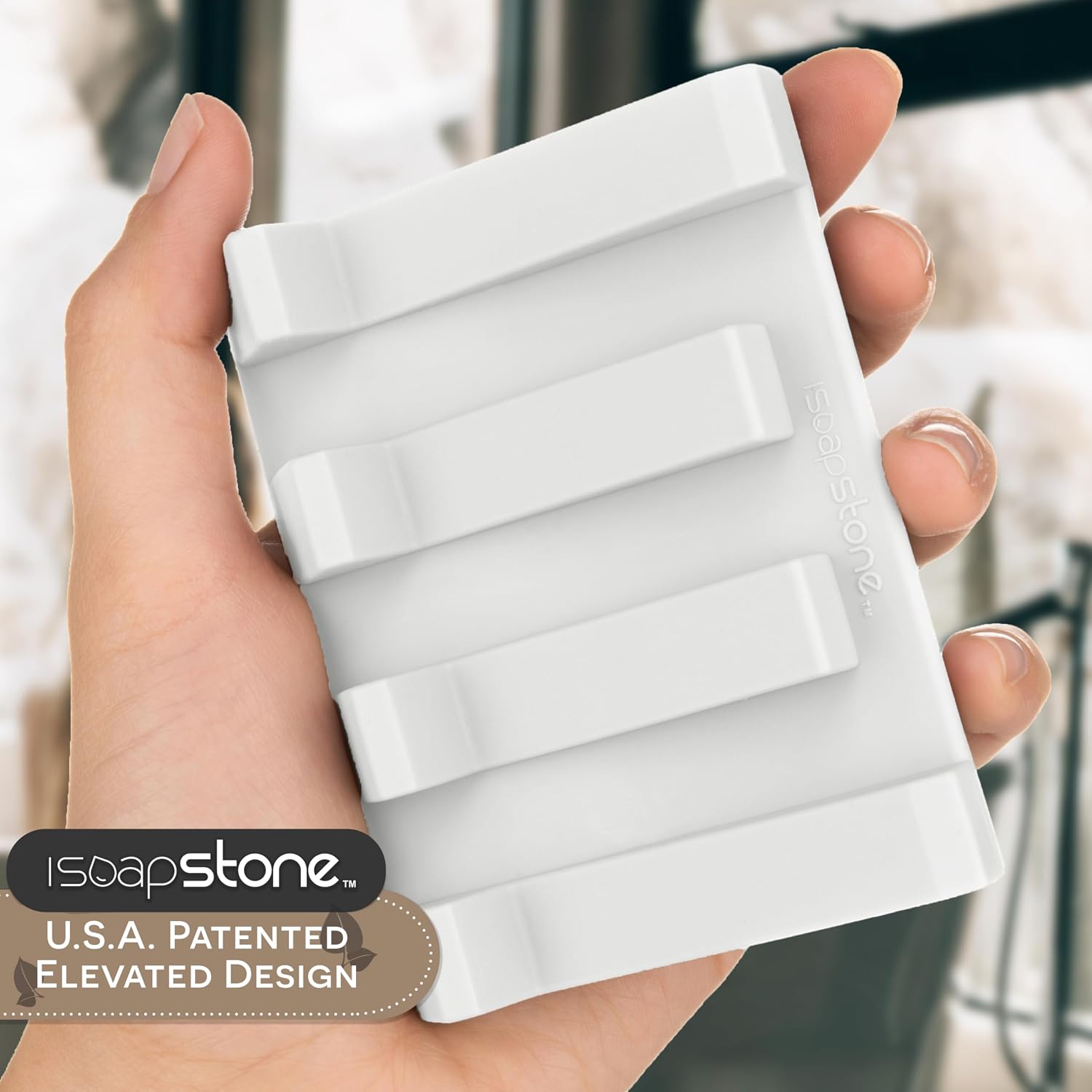 Silicone Soap Dish (USA Patented) Self Draining Bar Soap Holder for Shower Bathroom Sink, Drying Soap Dish Tray Kitchen Sponge Holder Easy Cleaning Soap Saver Mat (Pure White, 1) image 2