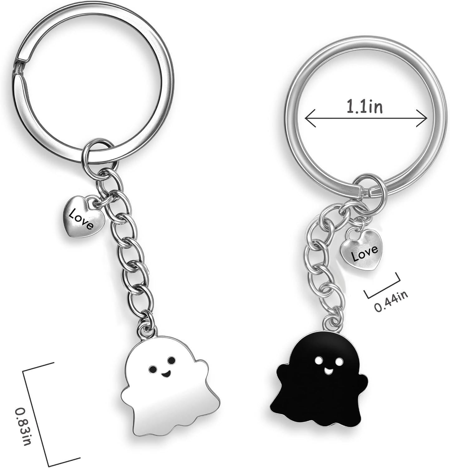 PRCOLUX Funny Ghost Keychain Gifts for Sisters Couples Halloween Keychain