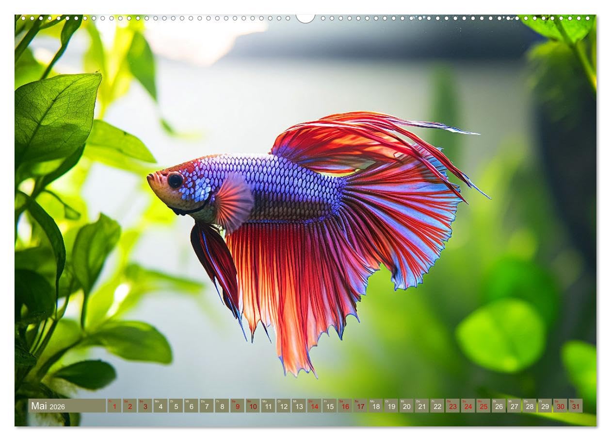 Tiefenentspanntes Aquarium (hochwertiger Premium Wandkalender 2026 DIN A2 quer), Kunstdruck in Hochglanz: Ein Aquarium: ein Fenster zu einer Welt, in ... eilt und Sorgen versinken. (CALVENDO Tiere)