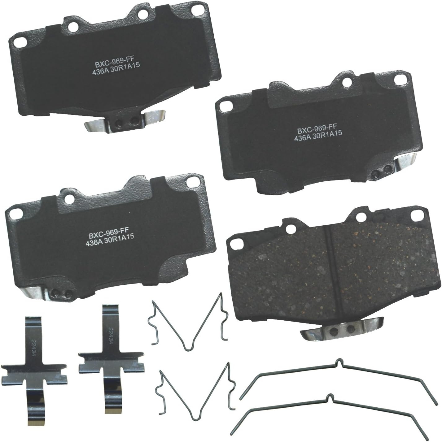 Bendix Premium SBC436A Ceramic Front Brake Pads for Toyota 4Runner 2002-2001, Hilux 2004, Tacoma 1998-1995