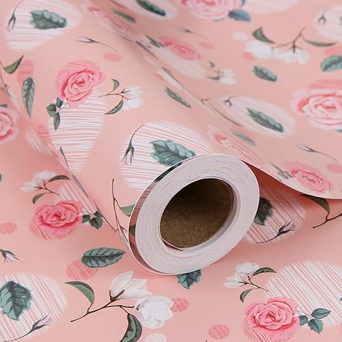 Vista 155 de Aimyoo Rollo de papel de estraza floral, papel de regalo de flores vintage para todas las ocasiones, para bodas, cumpleaños, despedidas de soltera