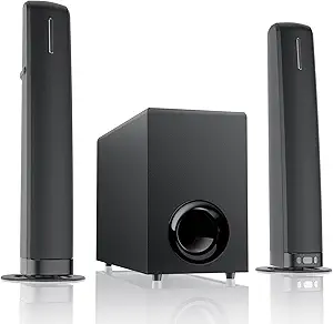 Sound Bar with Subwoofer, 110W Sound Bar for Smart TV with Adjustable Deep Bass & Volume Boost & 3 EQ Modes, Bluetooth/ARC/Opt/AUX, Detachable Soundbar for TV/PC/Gaming/Projector