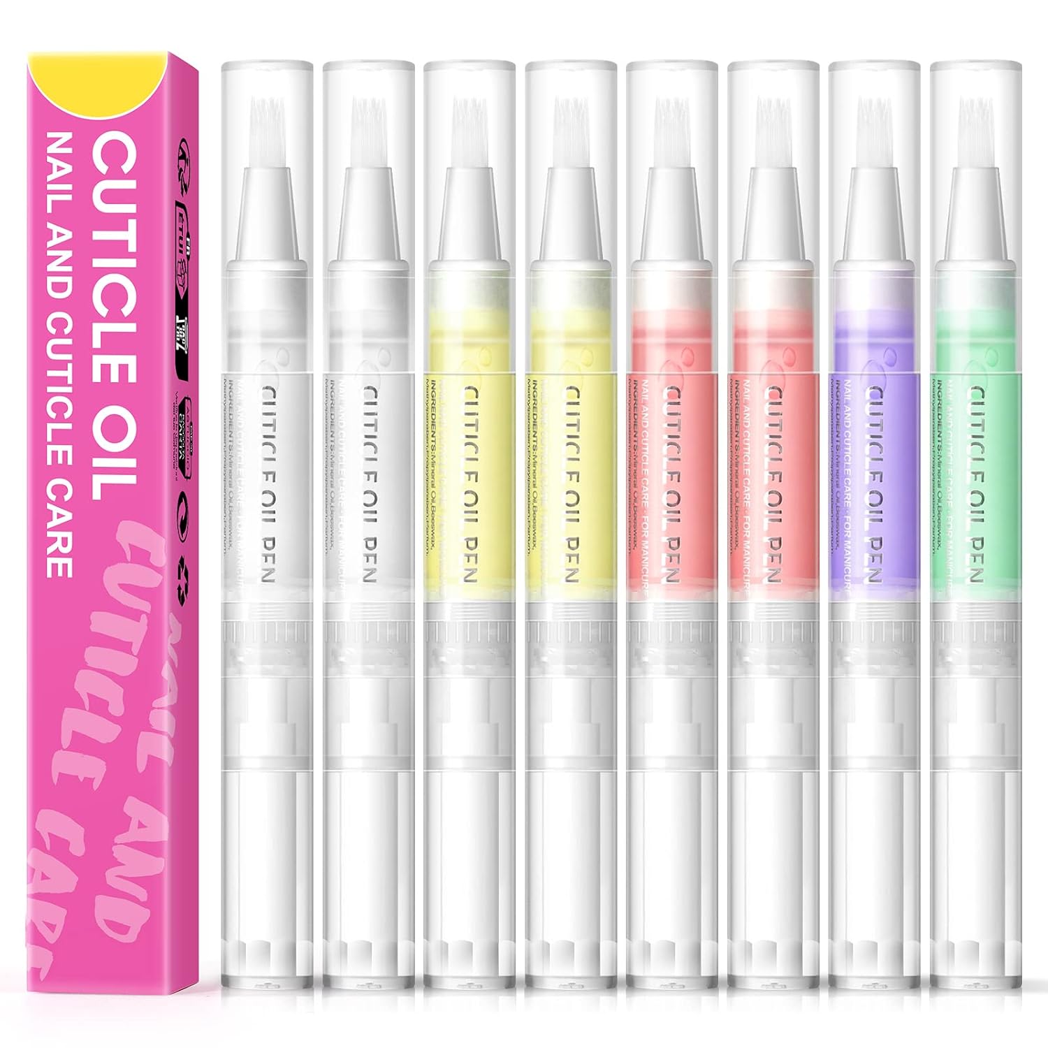 COSCELIA Cuticle Oil Pens for Nail Care,8Pcs Mix Flavors