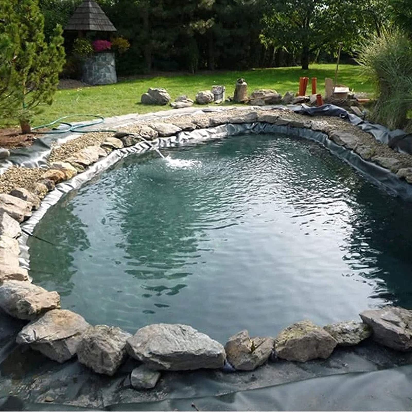AFGZQ Pond Liner, Rubber Pond Tarp for Fish Ponds, Water Features, Fountains, Waterfall Lining, Water Gardens, Customizable (Color : Black, Size : 2x2m/6.56x6.56ft) : Patio, Lawn & Garden