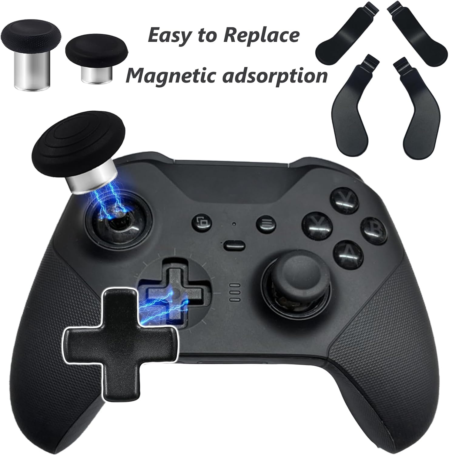 9 in 1 Leve Joystick per Elite Series 2 Core, D-Pad e Paddle di Ricambio per Xbox Elite 2 Core, Accessori e Parti per Xbox One Elite 2 (Nero)
