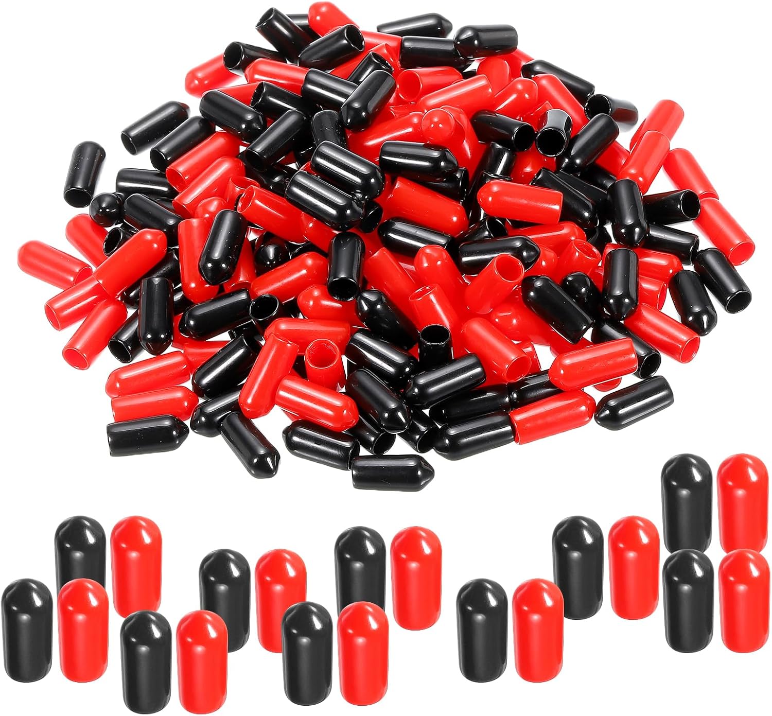 PATIKIL 6 mm Round Rubber End Caps, 60 Pack Vinyl Bolt