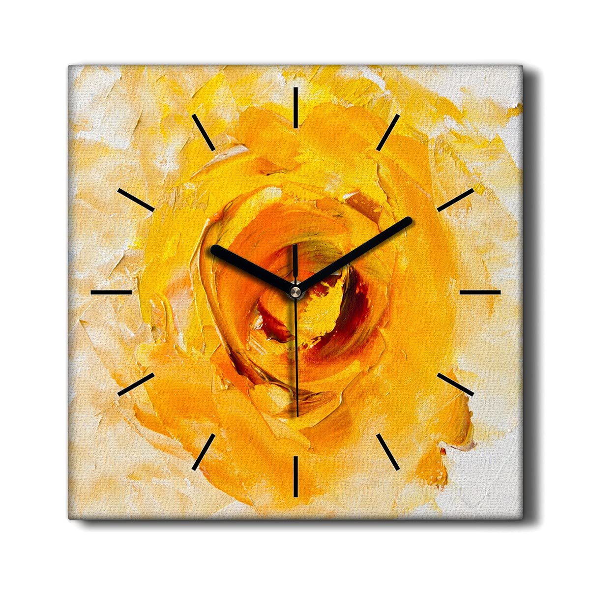 Horloge sur Toile sans Bruit 30x30cm pour Salon Calme et Fleuri