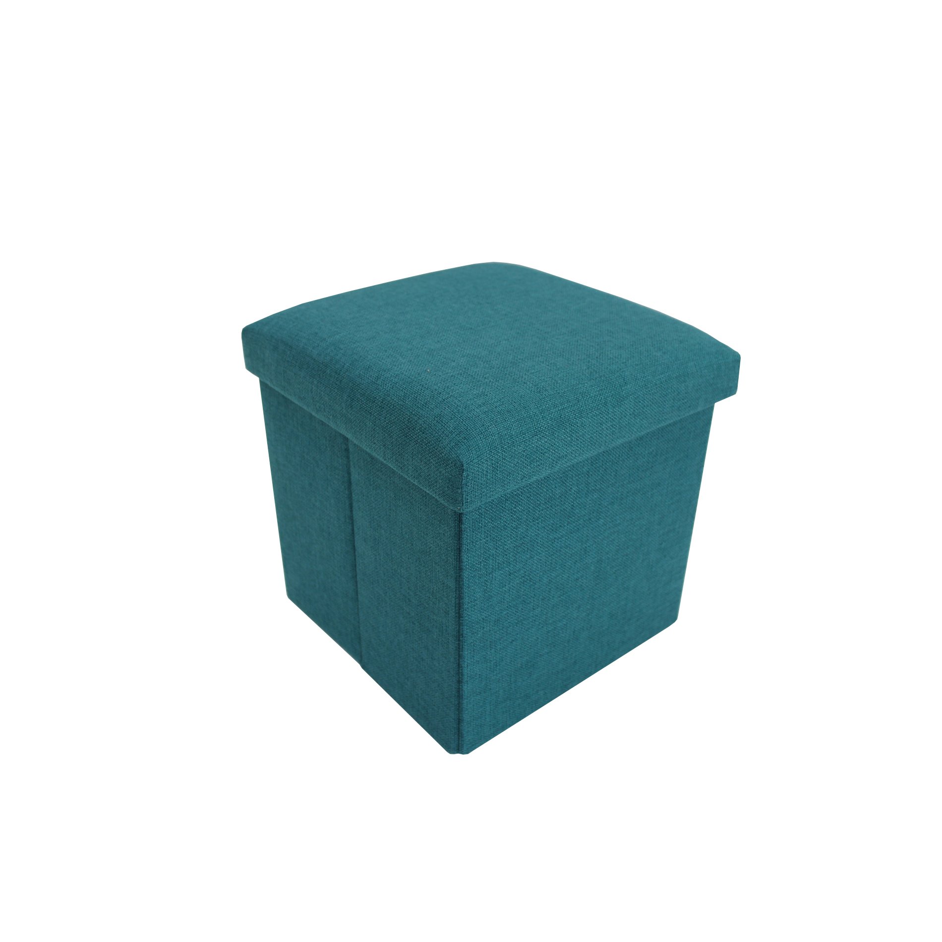 Rebecca Mobili Pouf cubo pieghevole, ottomano poggiapiedi quadrato, azzurro turchese, tessuto - Misure 29 x 31 x 31 cm (HxLxP) - Art. RE6172