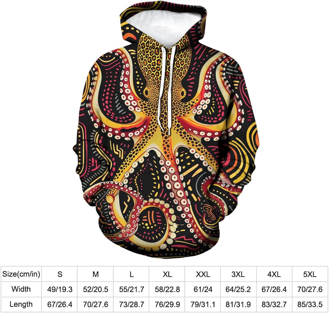 GHUALURU Unisex Cool Octopus Print Hoodies Sweatshirts Novelty Graphic Hooded Pullover Long Sleeve - Image 5