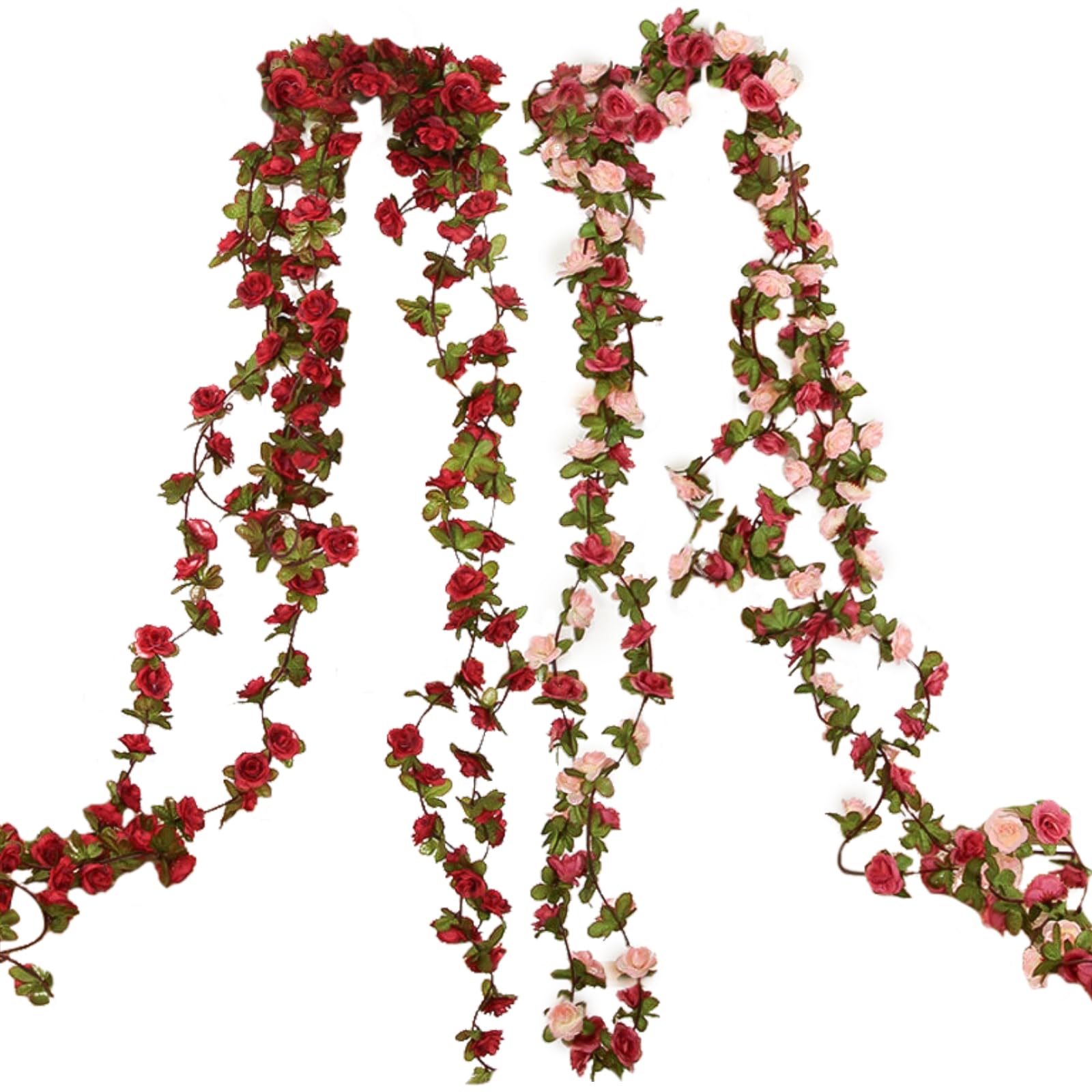 TYXHXTF 2 Pack Guirnaldas de Flores Artificiales, Plantas Colgantes Artificiales, Colgando Peonía Flores Artificiales, para Boda Arco Dormitorio Pared Decoración, 1.2M*2