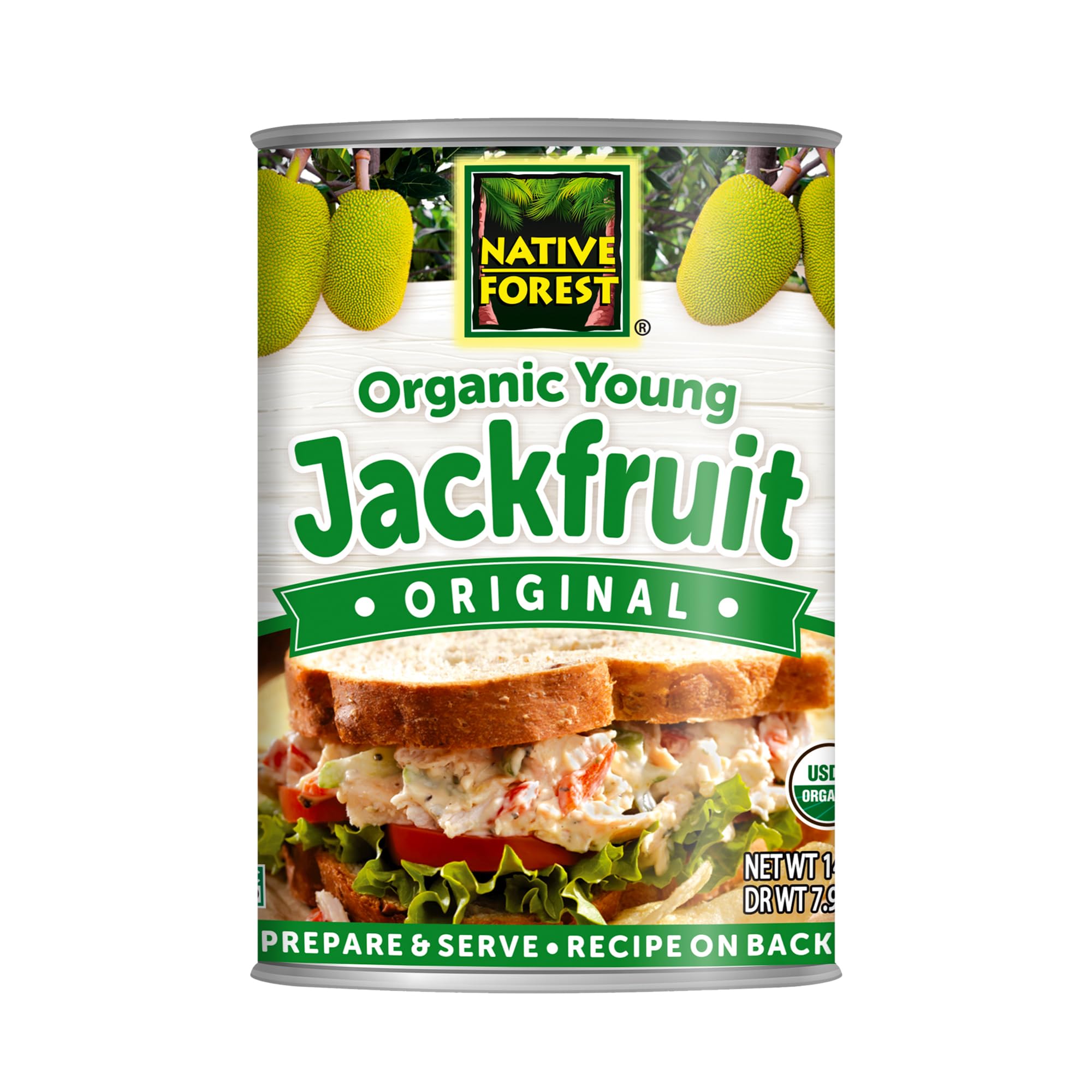 Native Forest Organic Young Jackfruit - Organic Canned Jackfruit, Vegan Meat Substitute - 14 Ounce (Pack of 6)