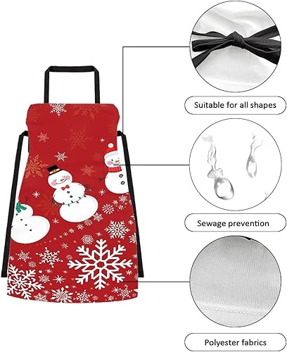 Miniatura 4 de Dreaweet Delantal de cocina unisex con cuello ajustable de Navidad