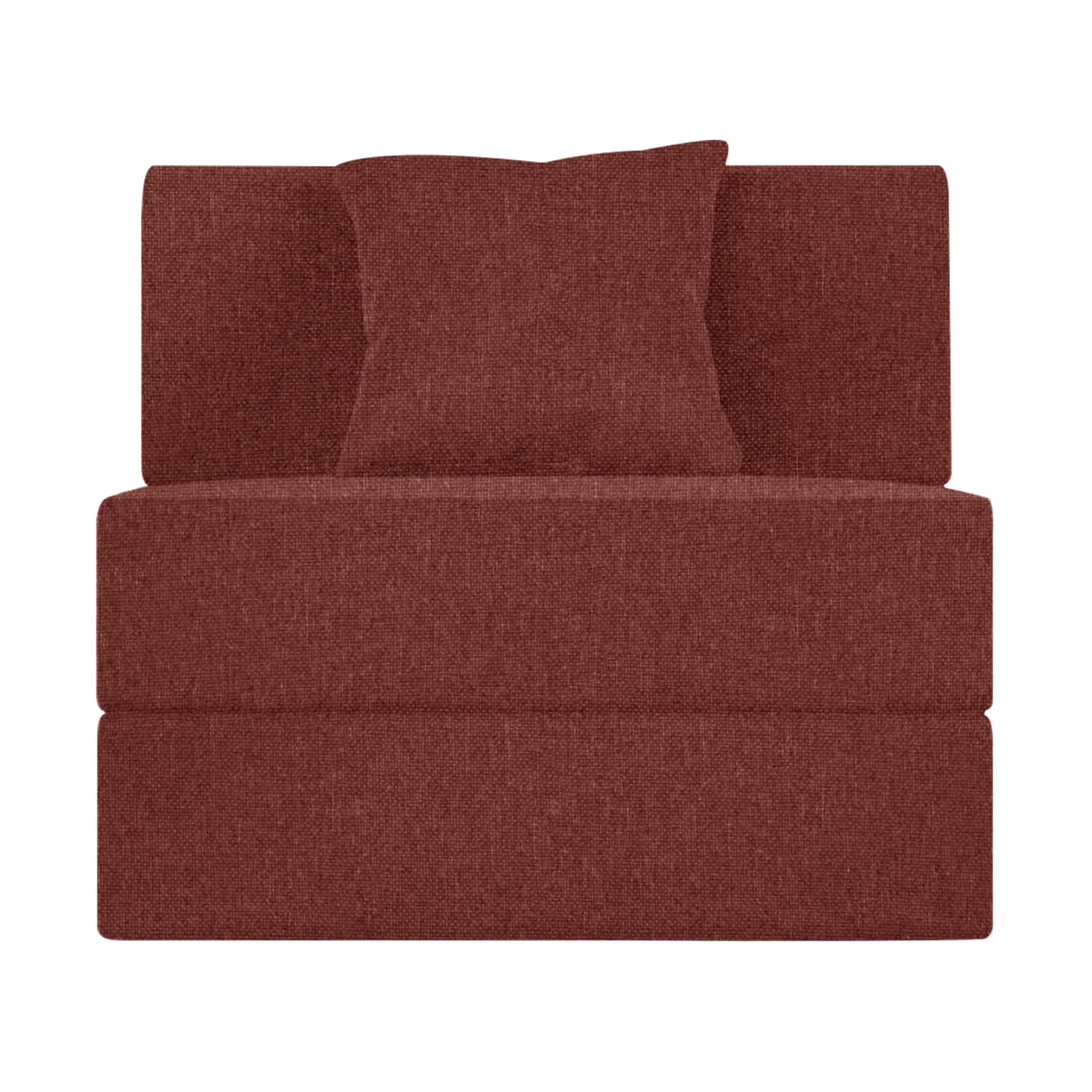 Sofa Bed - 1 Seater, 3X6 Feet, Folding, Red Jute
