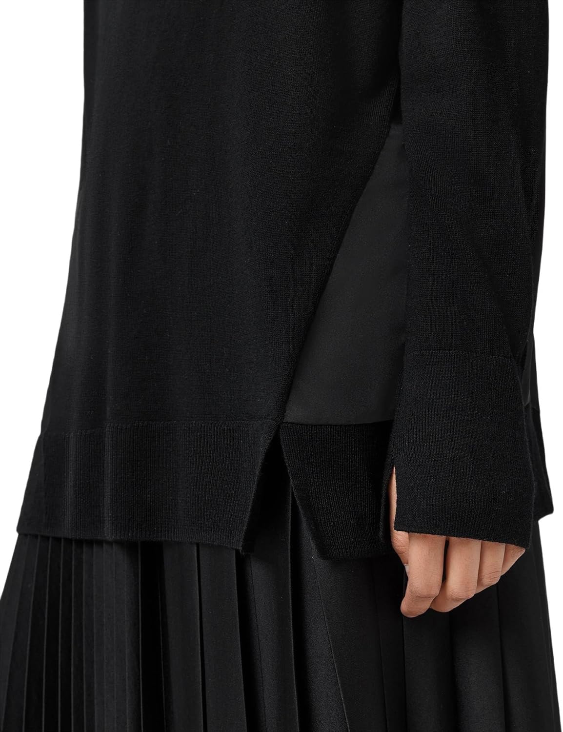 AllSaints Womens Bern Panel V Neck - Image 5