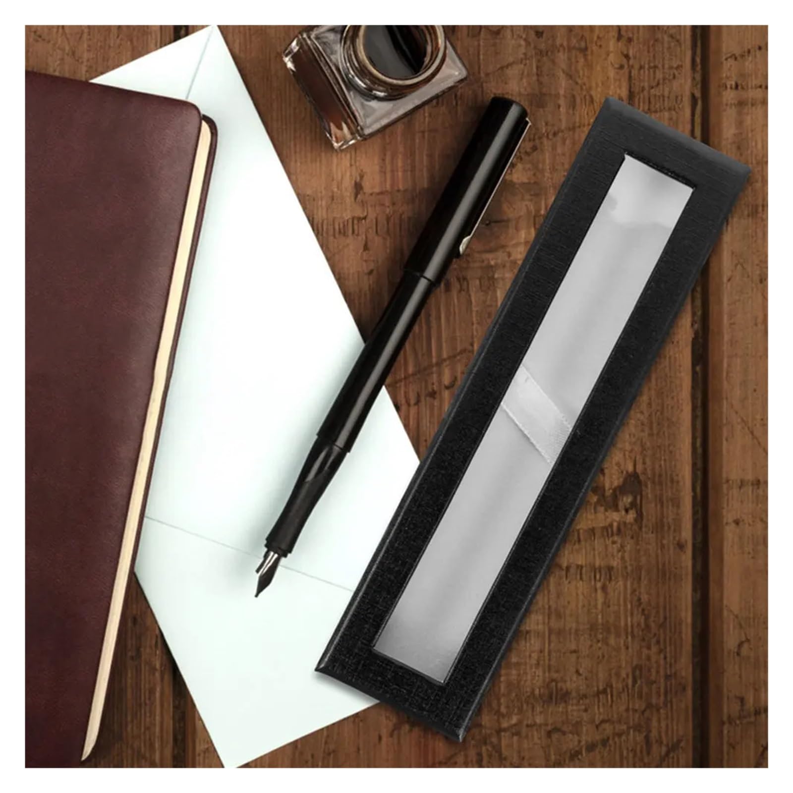 Scatola di carta della penna del contenitore di regalo della penna 15pcs della penna con la chiara finestra | Contenitore singolo per studenti, insegnanti, regali, classe, cancelleria