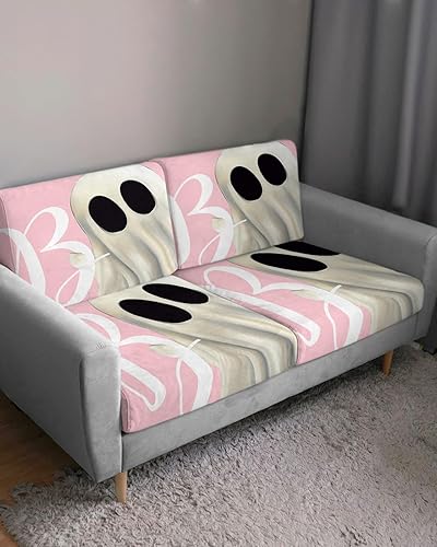 Miniatura 10 de Fundas de cojín color gris para sofá con diseño de árbol de Navidad, funda elástica para sofá con parte inferior elástica, fundas protectoras