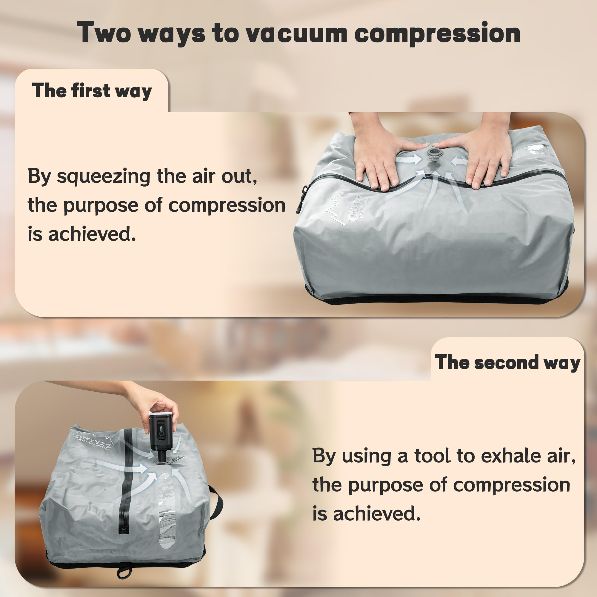 Housse Compression Voyage ETROL Sac Sous Vide En TPU Pour Voyage