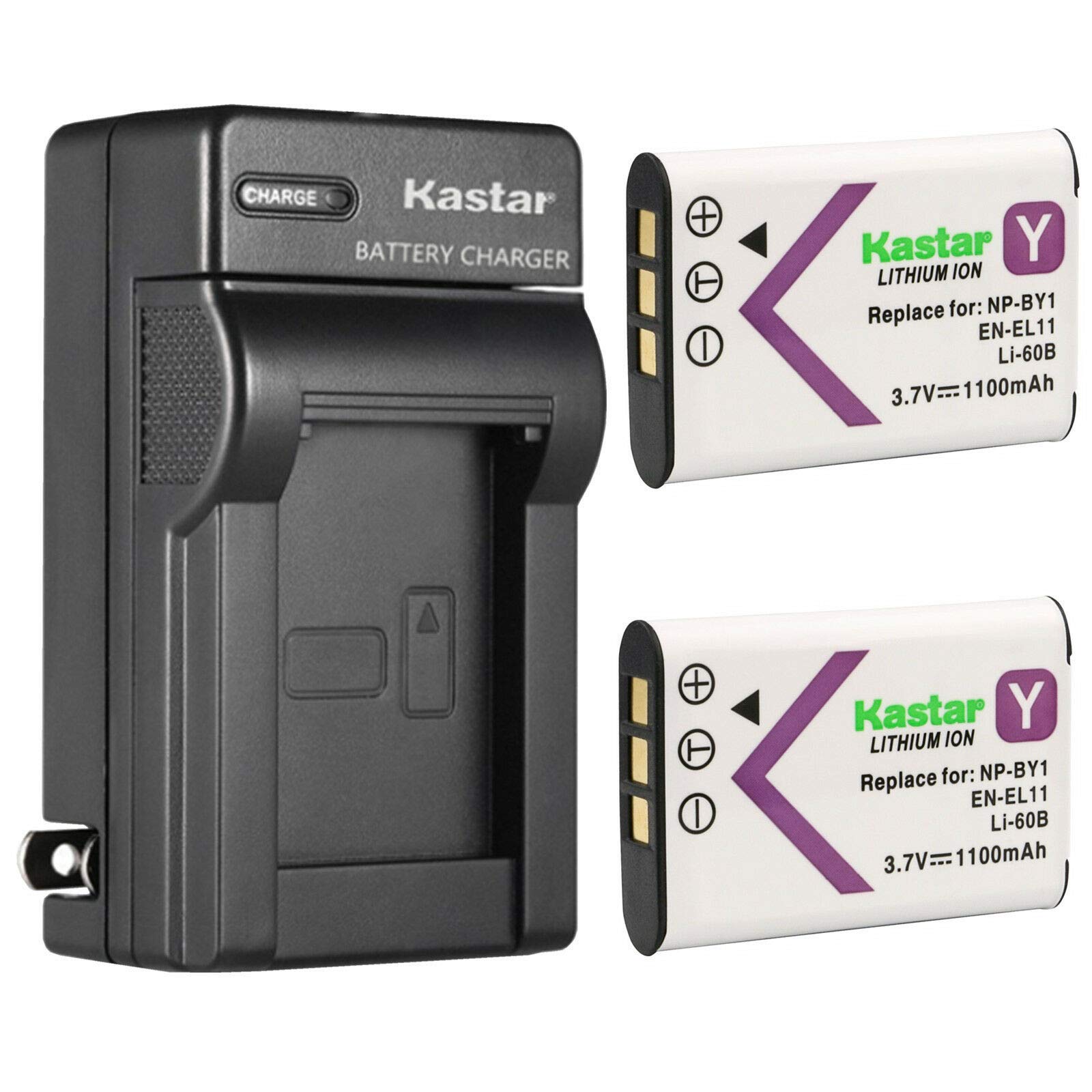 Kastar 2-Pack Battery and AC Wall Charger Replacement for Nikon EN-EL11 Battery, MH-64 Charger, COOLPIX S550/S560 Cameras