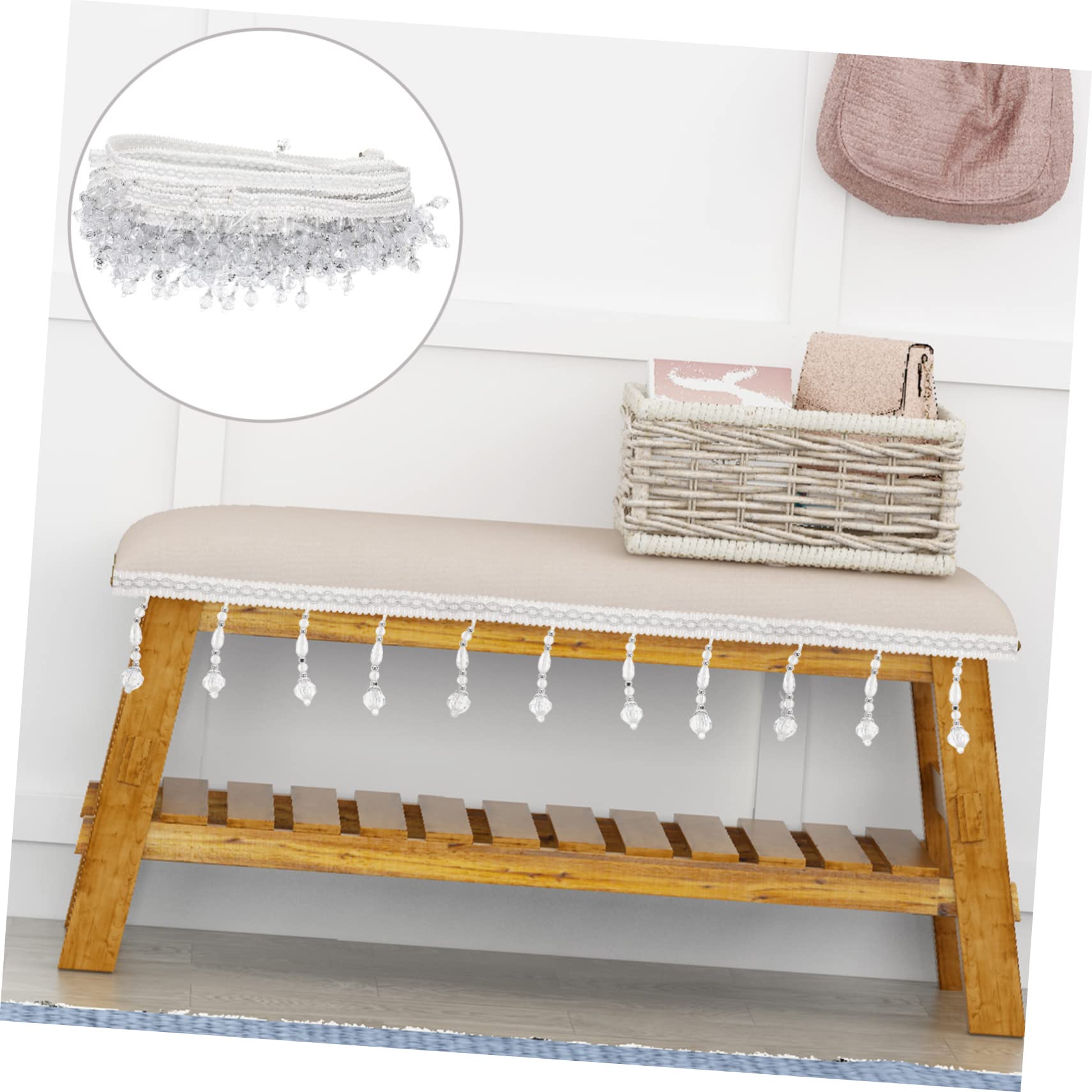 Hohopeti Garniture De Franges à Pompons Perlés Décor De Rideau Pour Maison Fourniture De Bricolage Pour Fenêtres Et Meubles
