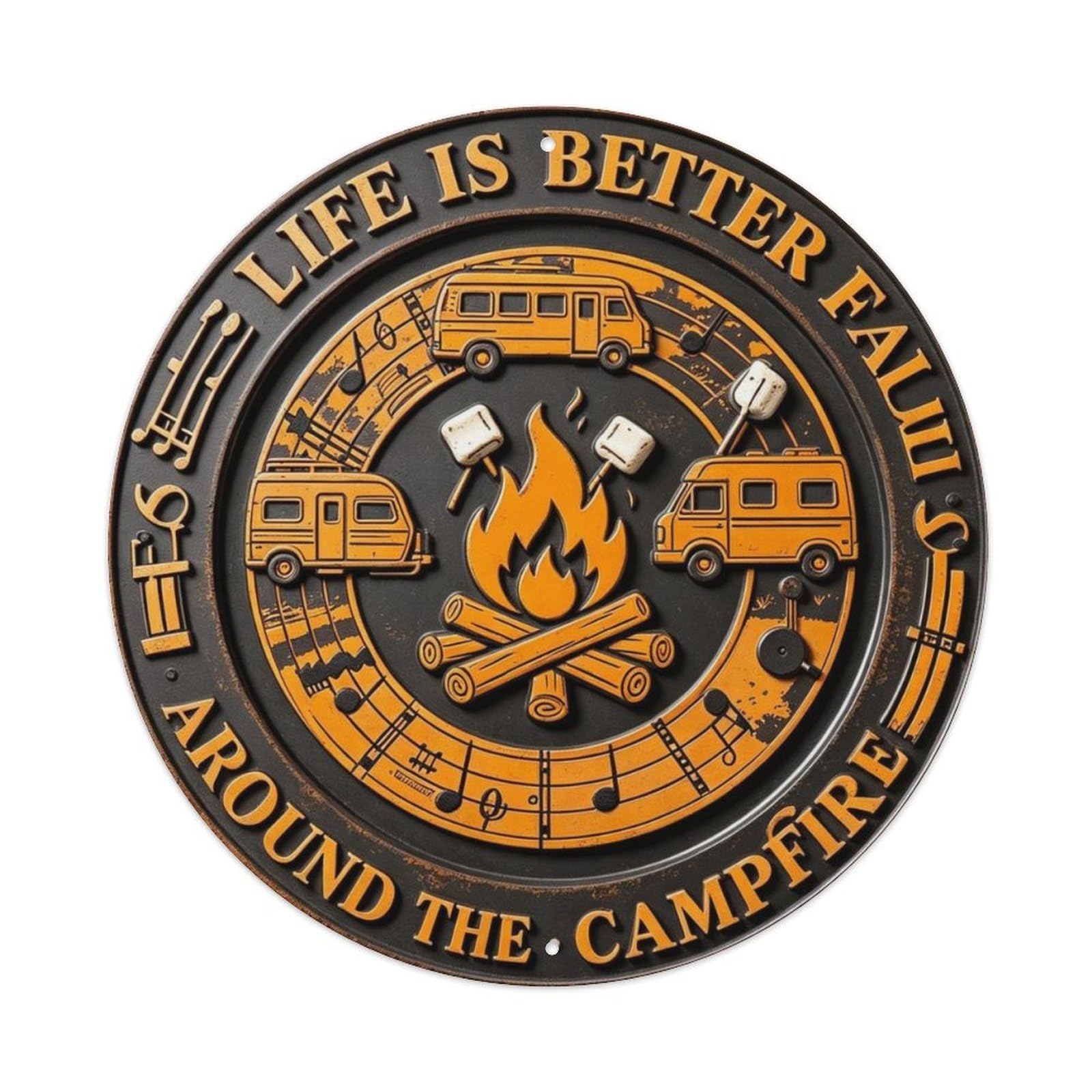 Life Is Better Around The Campfire Metal Tin Sign Plaque