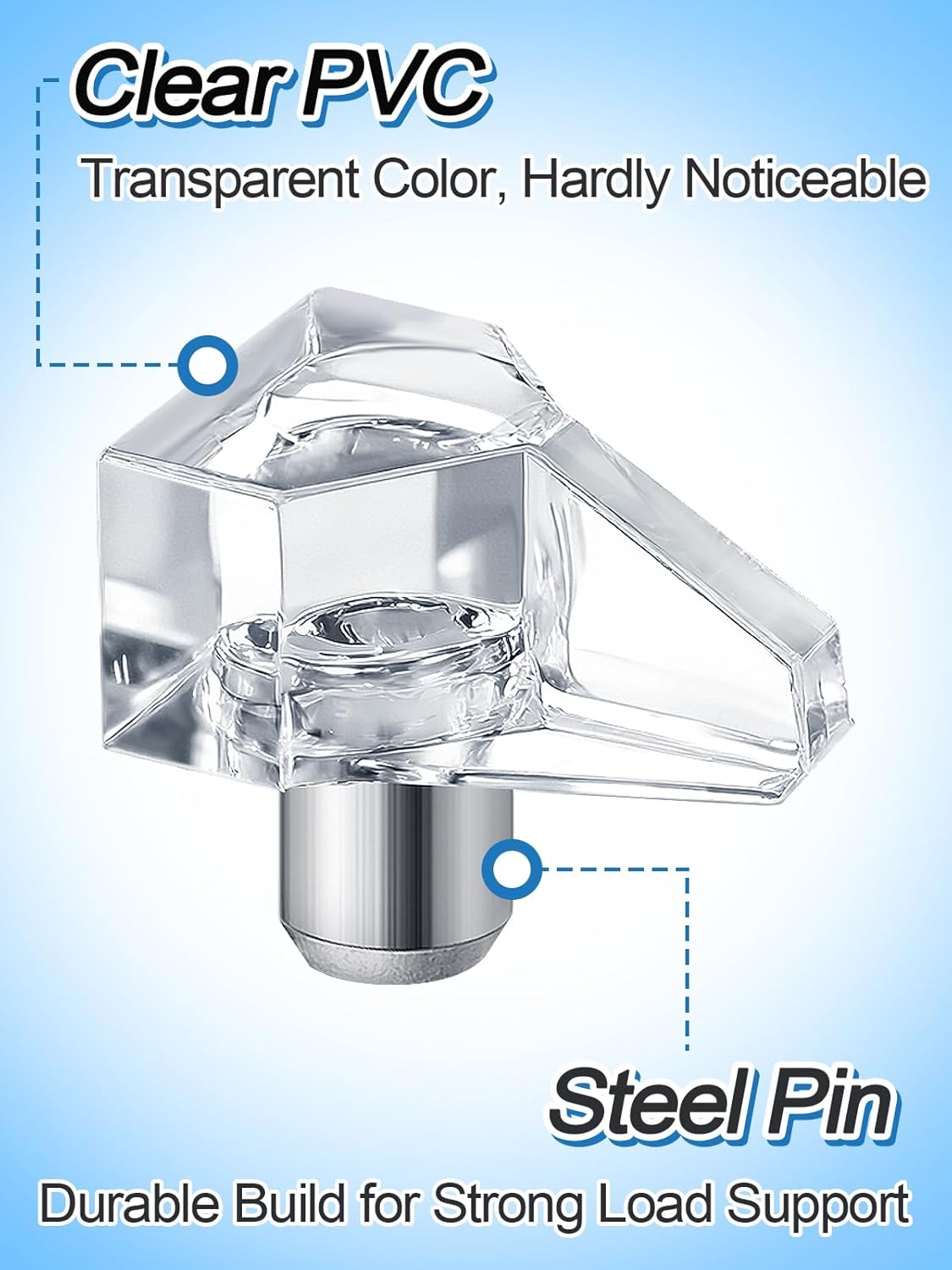 Apipi 100 Pieces Clear Shelf Support Pegs -5 mm Cabinet Shelf Clips,Shelf Holder Pins Bracket Steel Pin for Cabinet Furniture Book Shelves Supplies