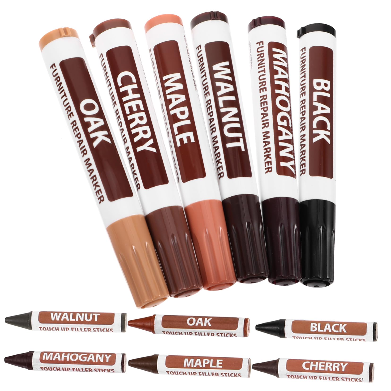 Cabilock 1Set Furniture Touch Up Markers Scratch Repair Pen Kit for Wood Furniture Cabinets Easy to Use Portable Instant Repair for Blemishes and