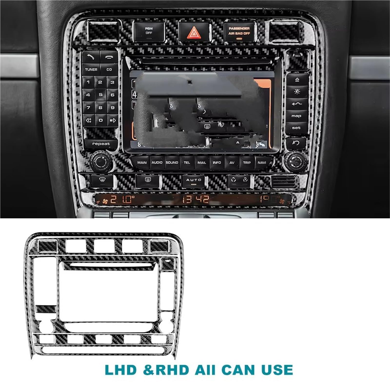 Rivestimento Centrale Compatibile Con Porsche Per Cayenne 2003 2004 2005 2006 2007 2008 2009 2010 Console Centrale Pannello Di Copertura Adesivo Interno Accessori