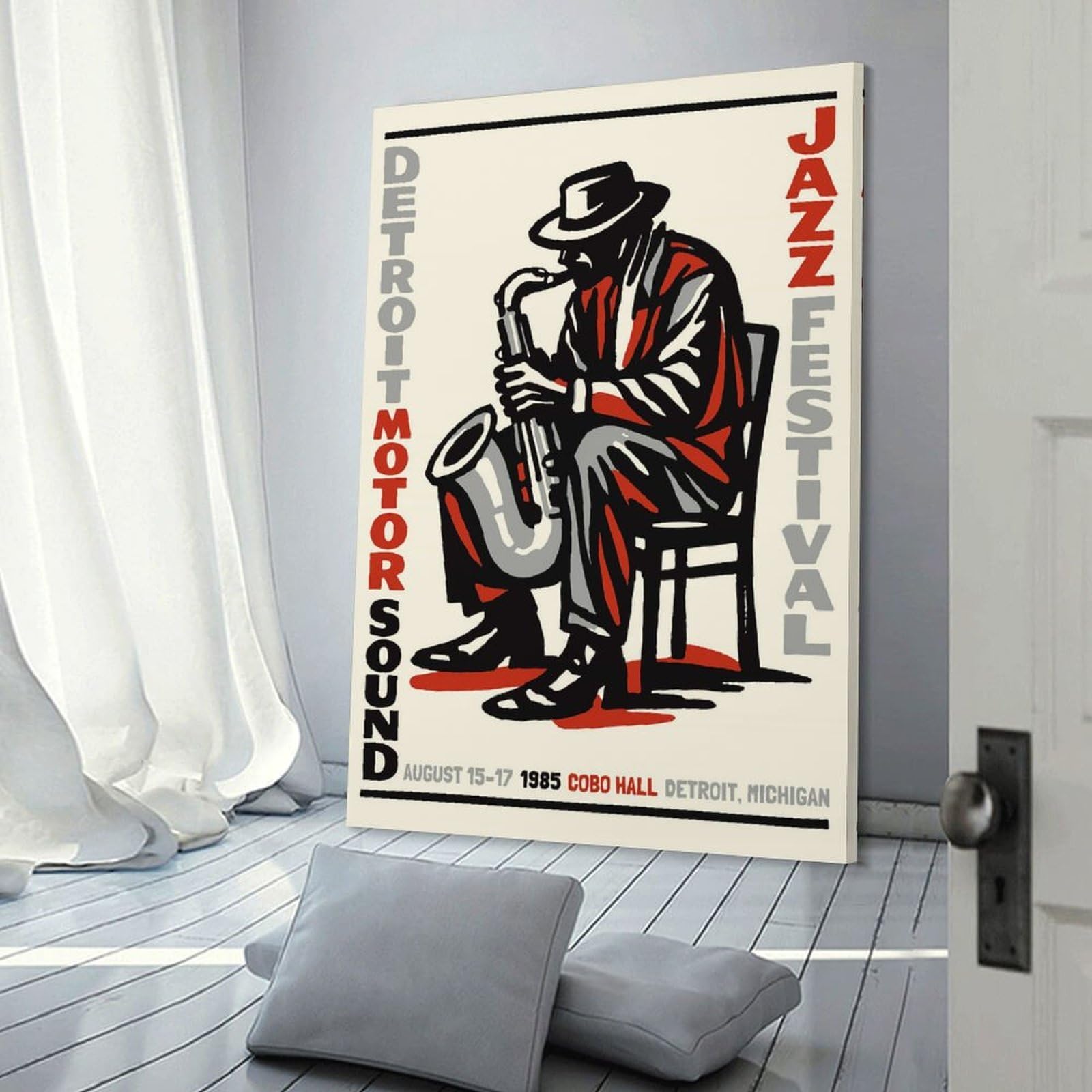 Junmoney Detroit Jazz Festival 1985 Canvas Wall Decor, 24x36inch(60x90cm), for Gallery Wall Decor And Room Displays, Wall Decor Suited to Curated Displays