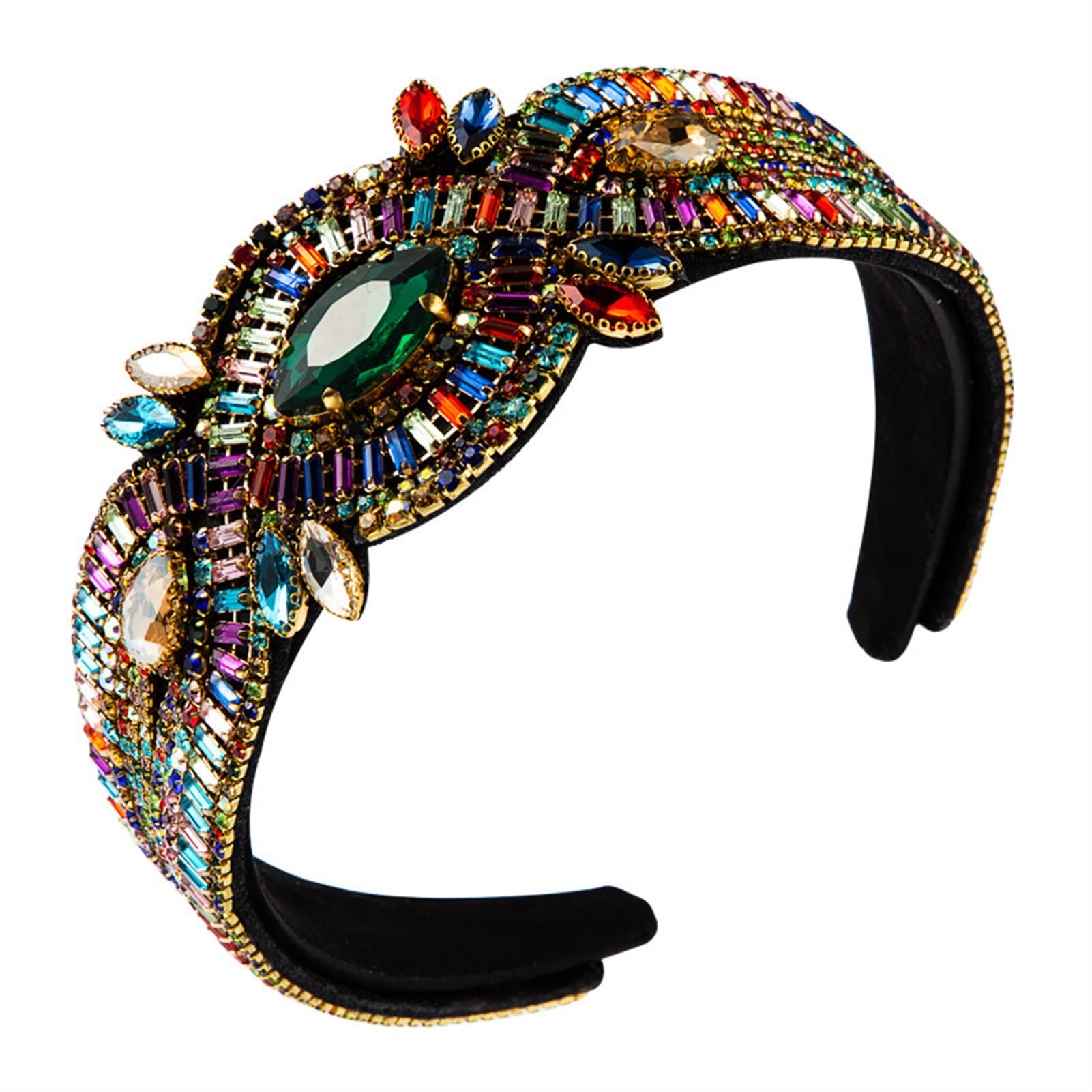 Fatti a Mano Cristalli Colorati fasciature Geometriche Strass Perline for Capelli for Capelli Donne Ragazze di Lusso Capelli Cerchi Accessori for Capelli Donna Cerchietti