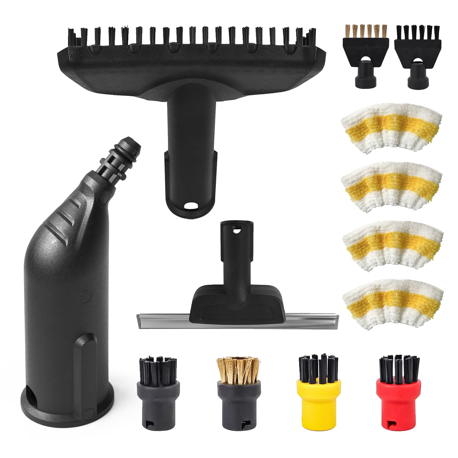 Accessoire Karcher Sc3 Kit Accessoires Kärcher Wiseten - 8 Pièces Pour SC1 à SC5 - Buses Et Brosses De Rechange - Nettoyage Vapeur Brosse Ronde Nettoyage Vapeur
