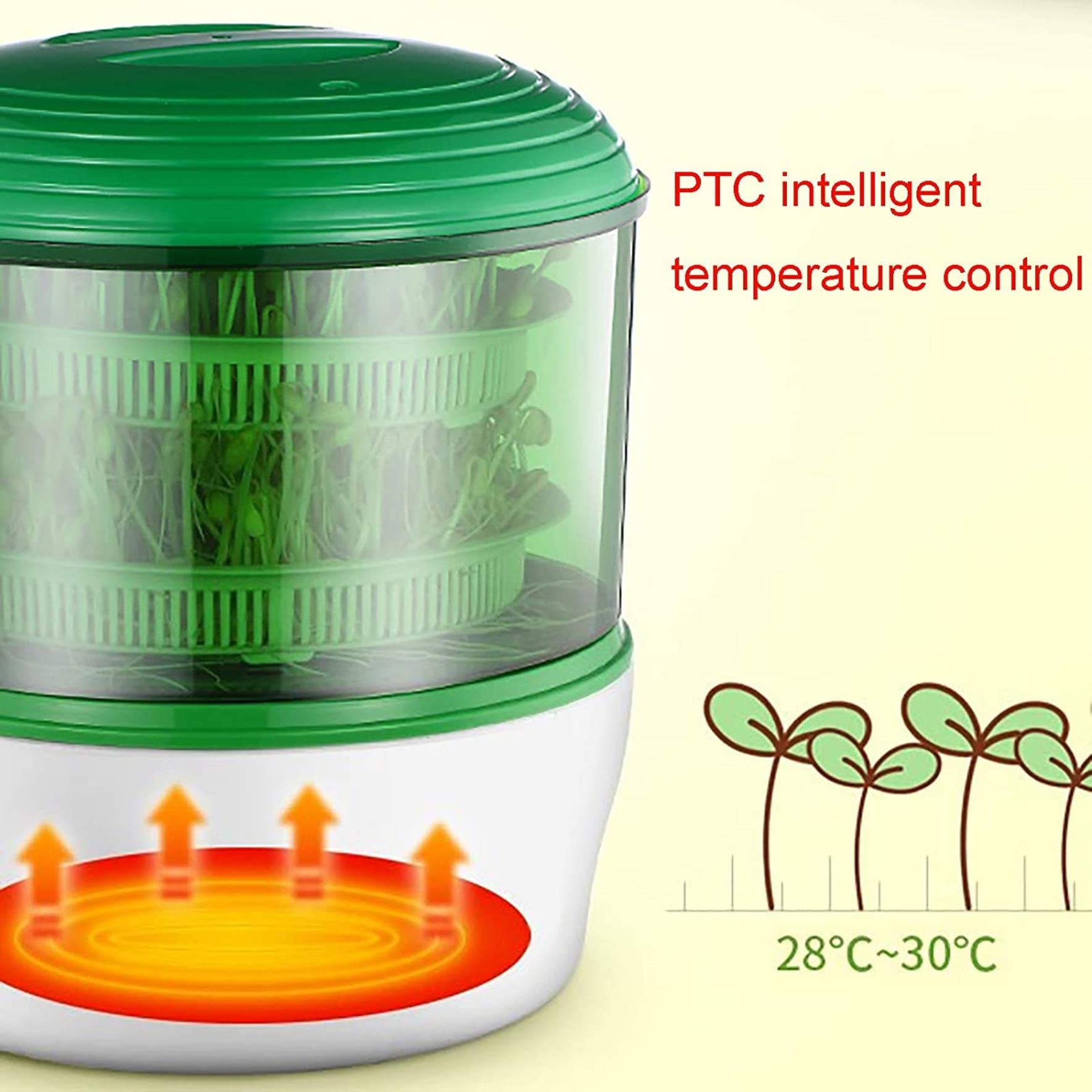 Plateau De Germination Double Couche, Germinateur Automatique De Graines, Germinateur avec Double Plateau De Germination, Contrôle De La Température Et Arrosage Automatique