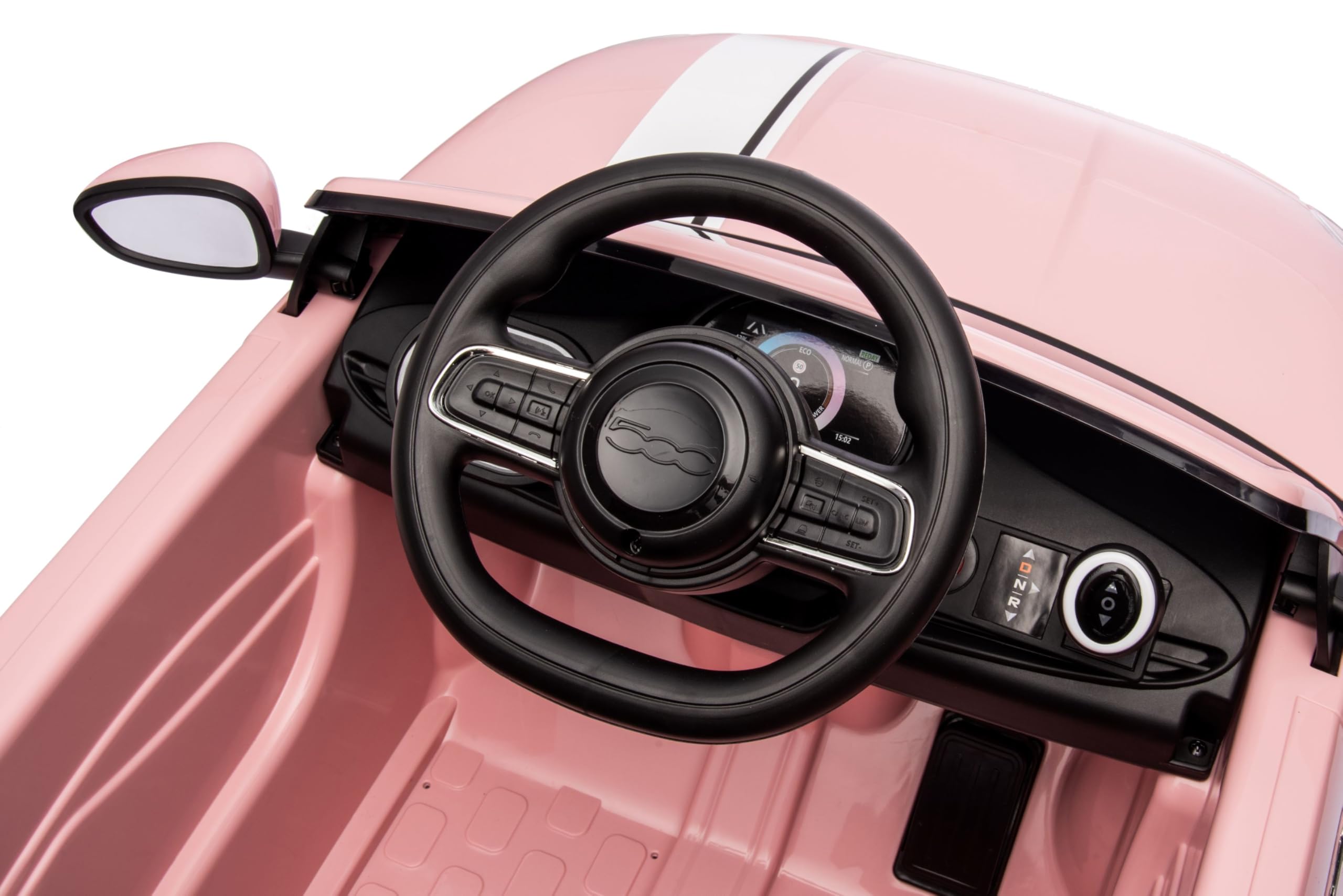 Macchina Elettrica per Bambini 12V Fiat 500 Auto Giocattolo Full Optional con Telecomando Parentale Soft Start e Cintura di Sicurezza (Rosa)