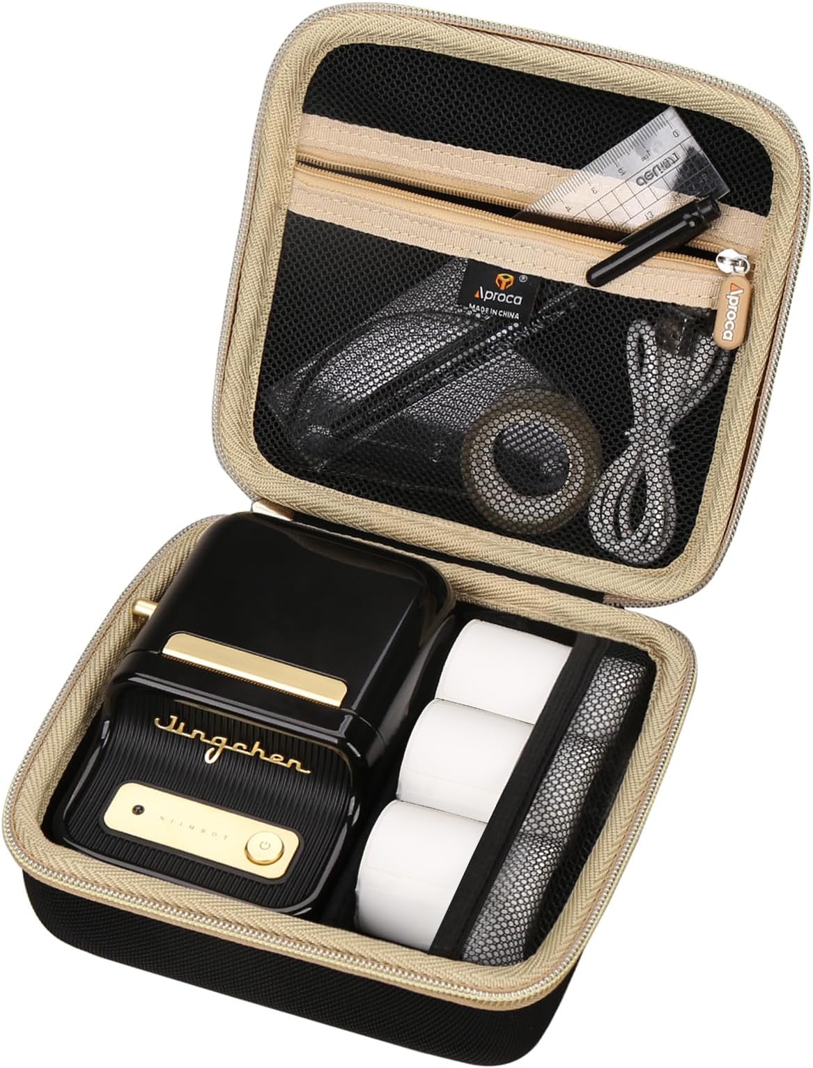 Case Compatible with NIIMBOT B21 Label Maker Thermal Label Printer, Storage Portable Bag for Accessories -Black (Case Only)