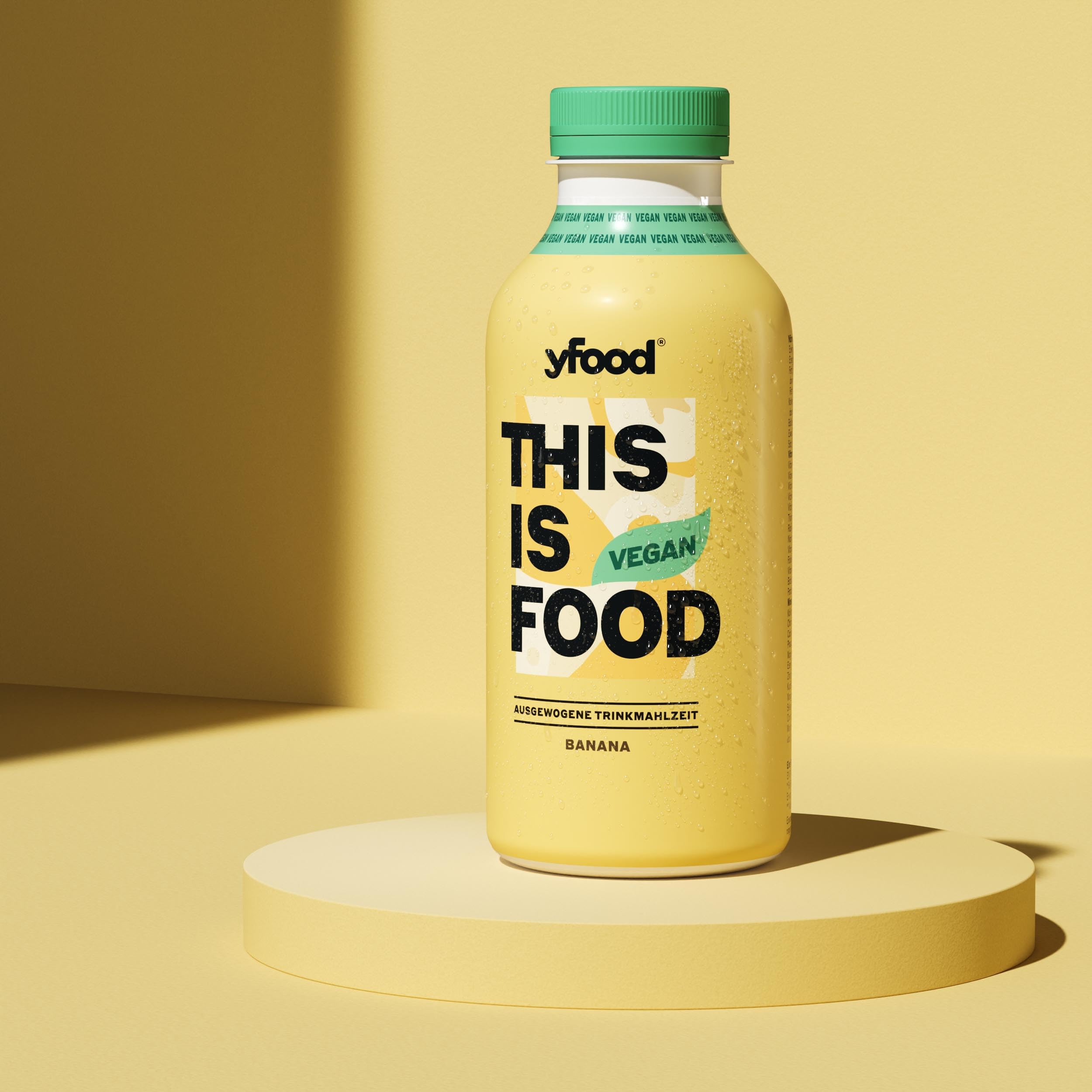 yfood Trinkmahlzeit Vegan Banana - 12 x 500 ml, mit 28 g Protein pro Drink